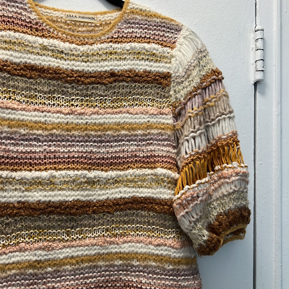 Ulla Johnson hand crochet alpaca blend sweater with lurex. Elbow sleeve - Picture 5 of 9
